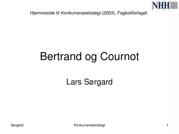 bertrand og cournot