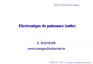 Electronique de puissance (suite)