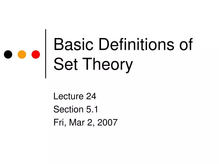 basic definitions of set theory