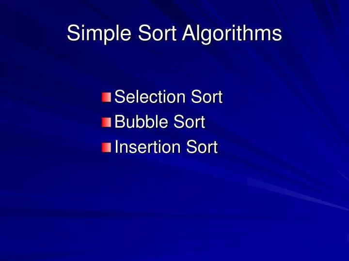 simple sort algorithms