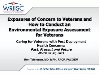 Exposures of Concern to Veterans and How to Conduct an Environmental Exposure Assessment for Veterans