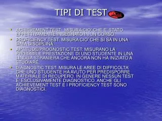 TIPI DI TEST