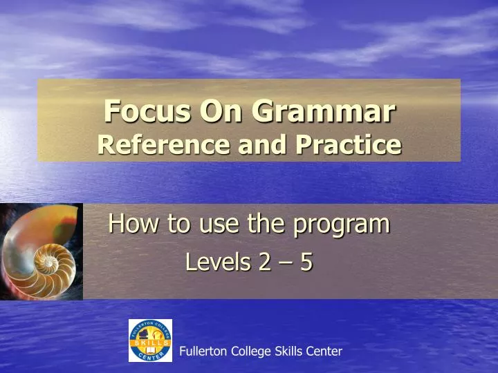 focus on grammar reference and practice