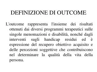 definizione di outcome