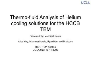 Thermo-fluid Analysis of Helium cooling solutions for the HCCB TBM