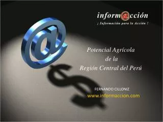 Potencial Agrícola de la Región Central del Perú
