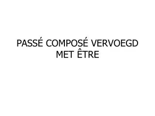pass compos vervoegd met tre