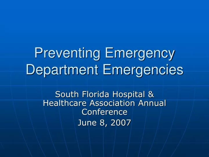 preventing emergency department emergencies
