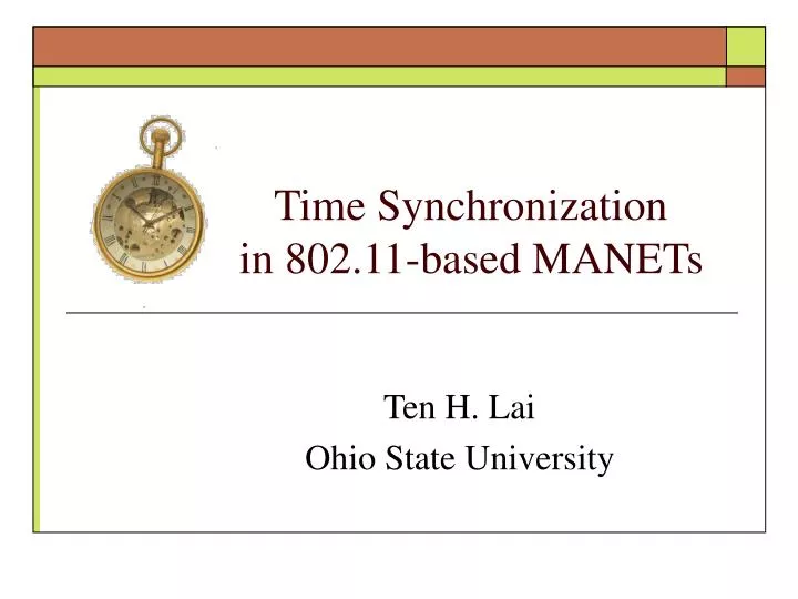 time synchronization in 802 11 based manets