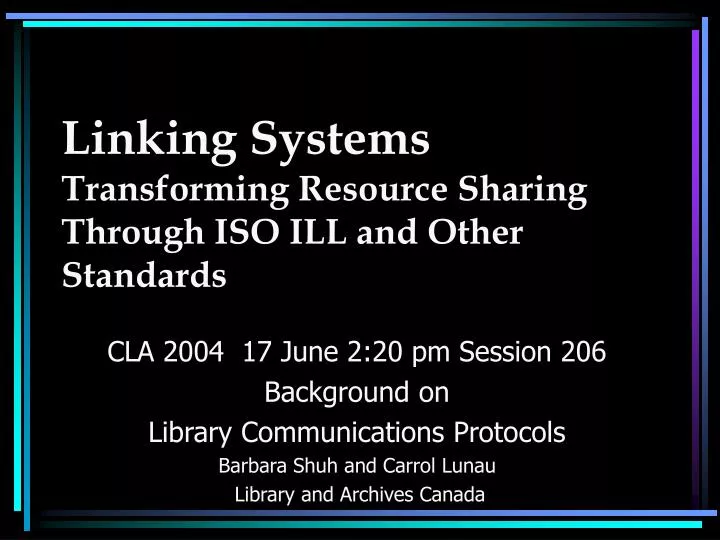 linking systems transforming resource sharing through iso ill and other standards