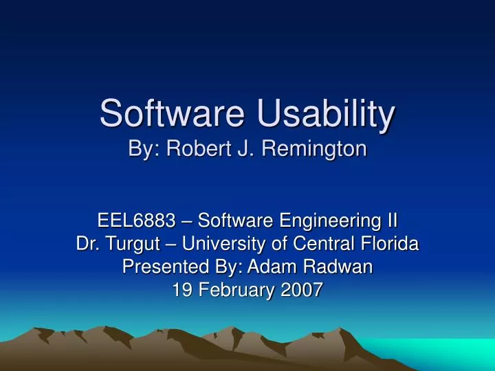 software usability by robert j remington