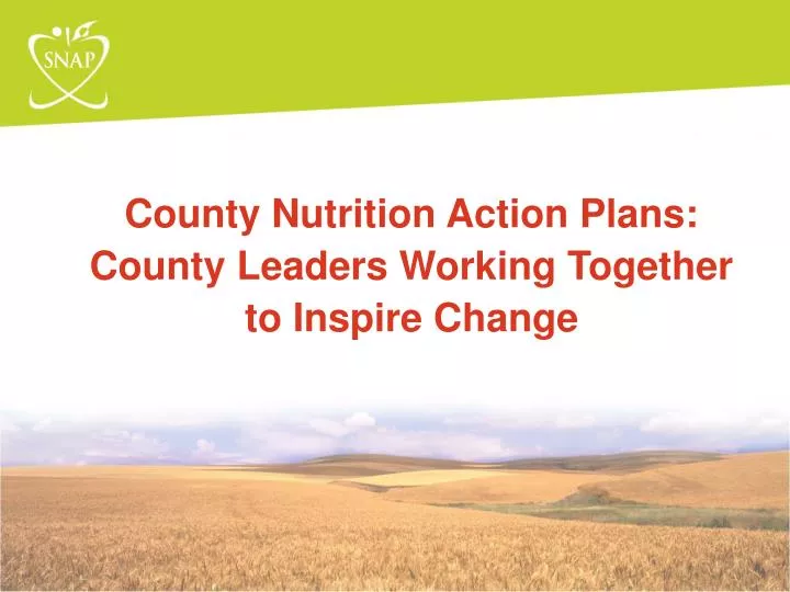 county nutrition action plans county leaders working together to inspire change