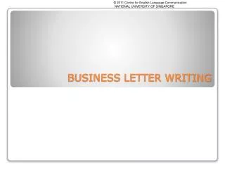 BUSINESS LETTER WRITING