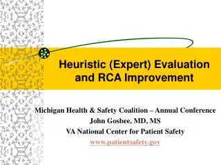 Heuristic (Expert) Evaluation and RCA Improvement
