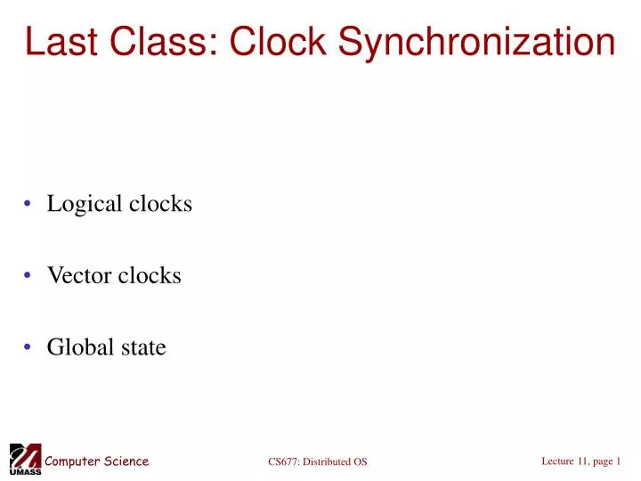 last class clock synchronization