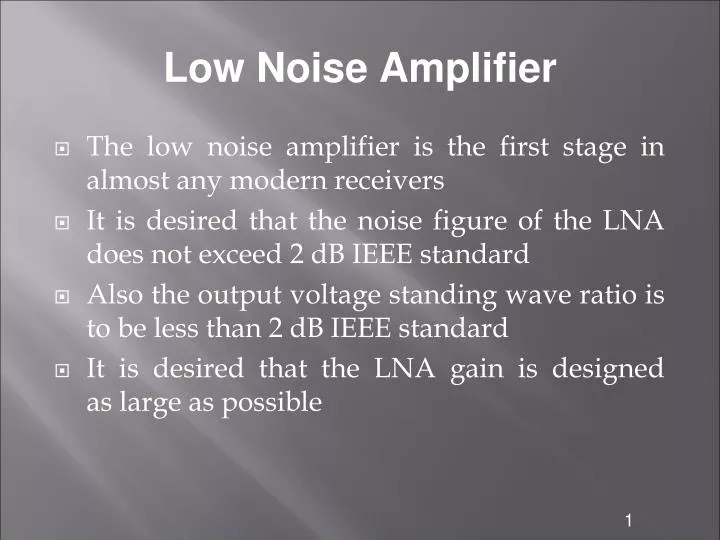 give a presentation on noise amplifier