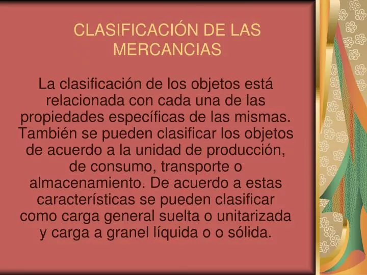 clasificaci n de las mercancias