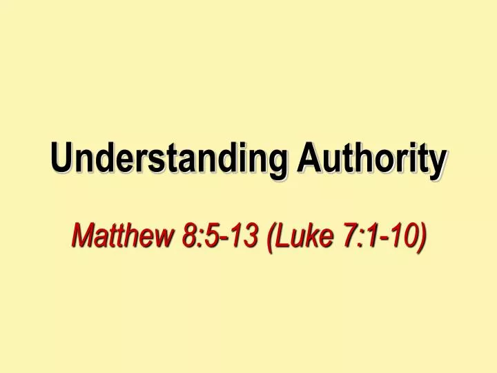 understanding authority