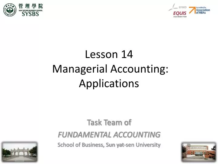 lesson 14 managerial accounting applications