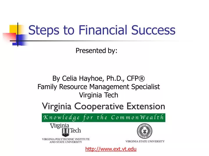 by celia hayhoe ph d cfp family resource management specialist virginia tech