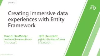 Creating immersive data experiences with Entity Framework