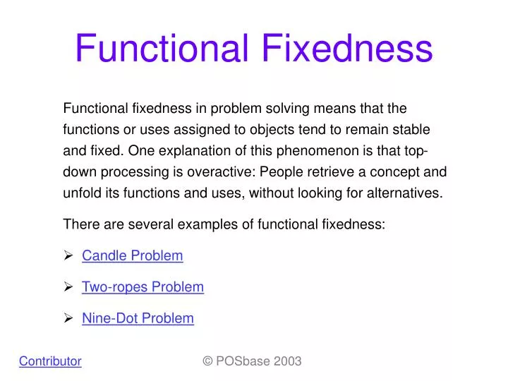 functional fixedness