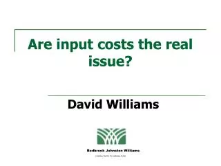 Are input costs the real issue?