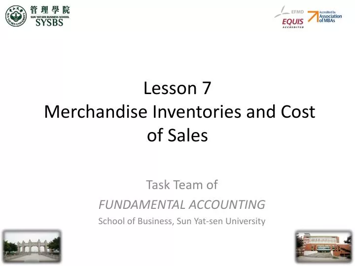 lesson 7 merchandise inventories and cost of sales