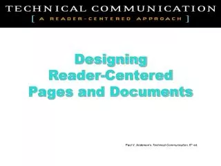Designing Reader-Centered Pages and Documents