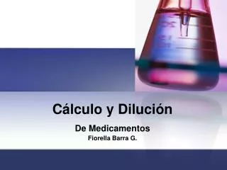 c lculo y diluci n