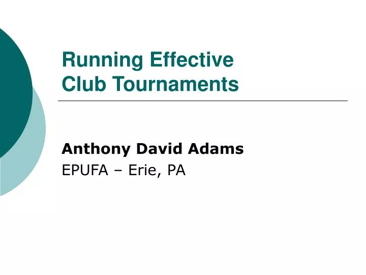 running effective club tournaments