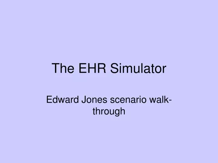 the ehr simulator