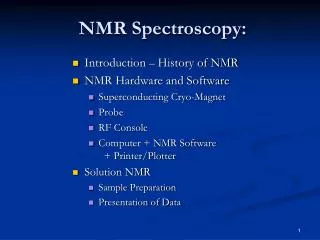 NMR Spectroscopy: