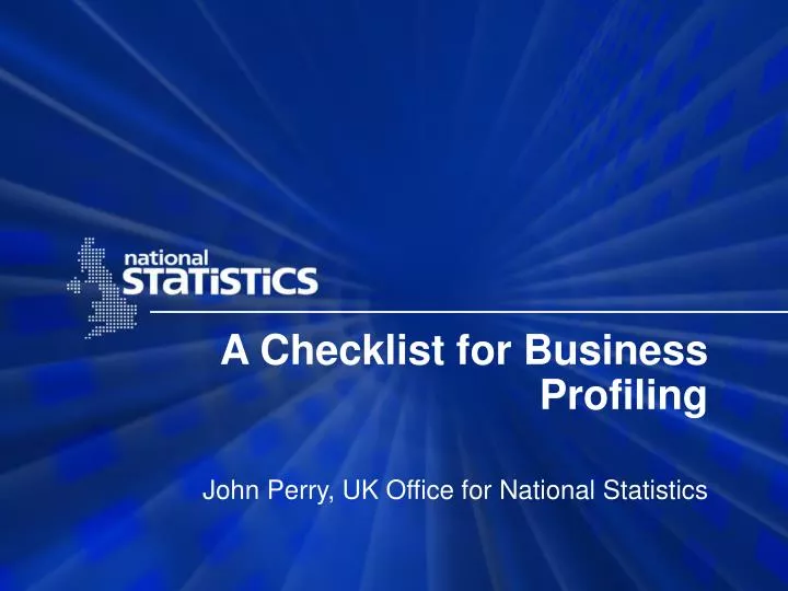 a checklist for business profiling