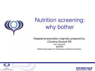 Nutrition screening: why bother