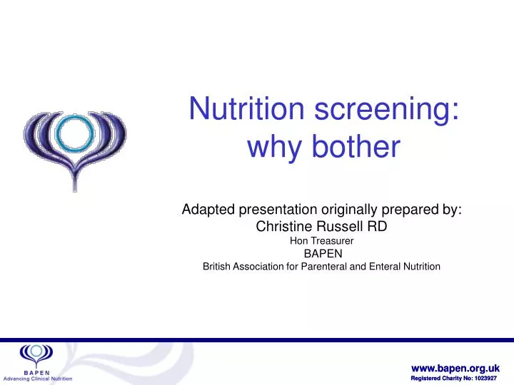 nutrition screening why bother