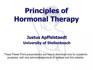 Principles of Hormonal Therapy