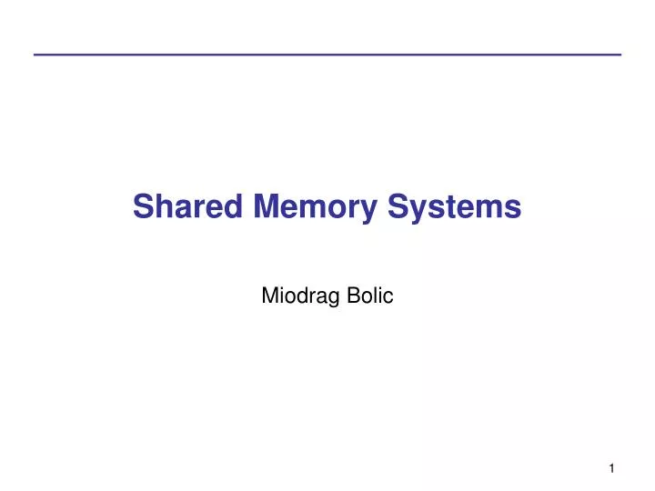 shared memory systems