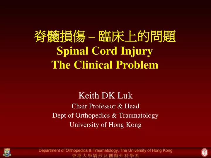 spinal cord injury the clinical problem