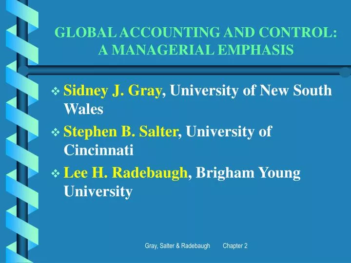 global accounting and control a managerial emphasis