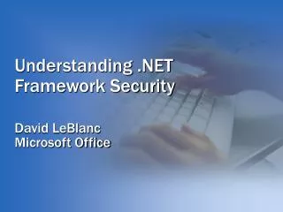 Understanding .NET Framework Security