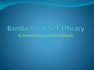 bandura and self efficacy