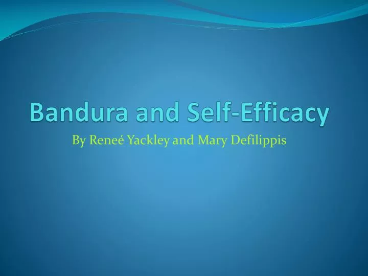 bandura and self efficacy