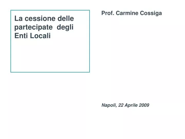 la cessione delle partecipate degli enti locali