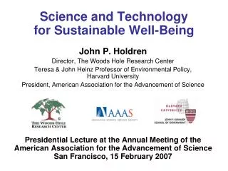 Science and Technology for Sustainable Well-Being