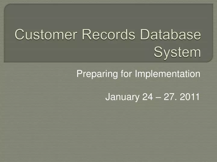 customer records database system