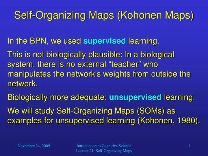 self organizing maps kohonen maps