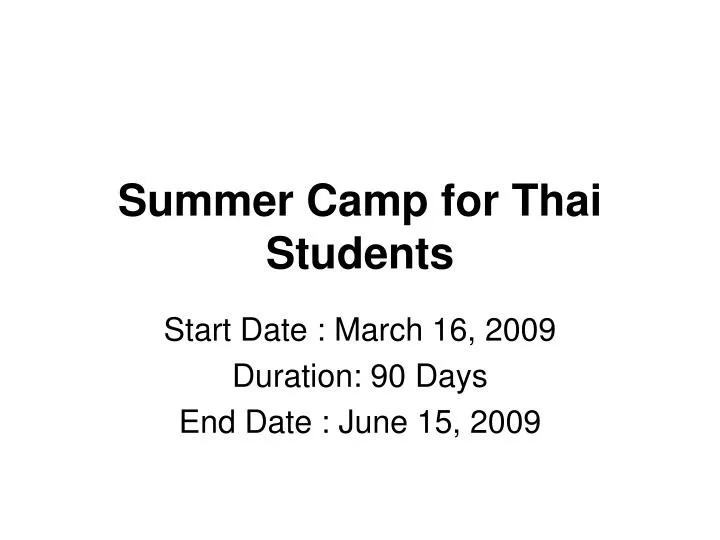 summer camp for thai students