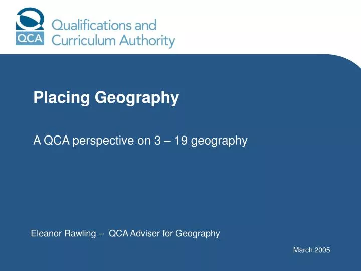 placing geography a qca perspective on 3 19 geography
