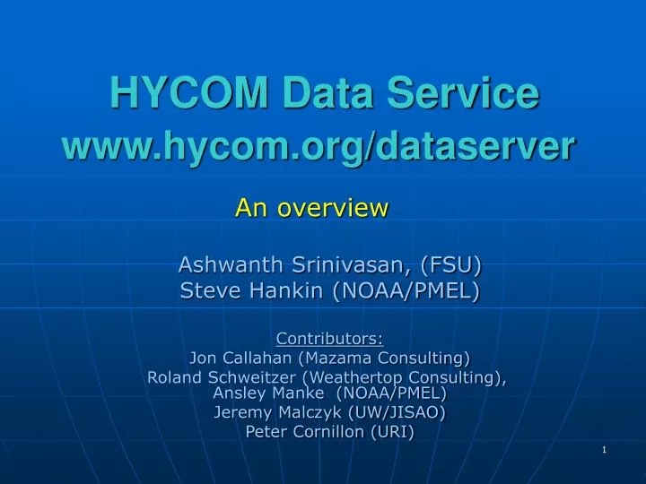 hycom data service www hycom org dataserver
